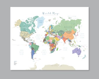 Printable earth map Etsy photo regarding Printable Maps of the World known as Printable globe map Etsy